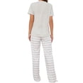 thumbnail image 2 of Hanerdun Women Pajama Set Sleepwear Female 2PCS Striped Short Sleeve Pjs Homewear Gray M, 2 of 5