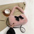 thumbnail image 4 of Bolso Mano Hombro para Mujer Cgtredaw Con Lazo Felpa Esponjoso rosa, 4 of 9