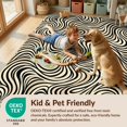 thumbnail image 4 of Design&I 8'x10' Washable Area Rug Sleek Flatweave Pet Friendly Abstract Curved Band Interlocking Minimalism Composition Lightweight for King Size Bedroom, Under Bed, 4 of 7