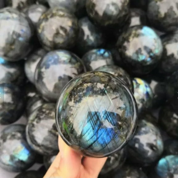 GKNET Natural Quartz Crystal Sphere Healing Energy Gemstone Orb Ball Fengshui Decor-50mm Labradorite Moonstone Ball