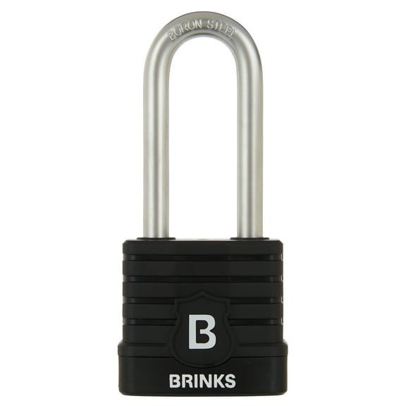 Brinks Weather Resistant Laminated Steel Keyed Padlock 44mm Body with 2-3/8 inch Shackle