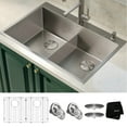 thumbnail image 2 of KRAUS Standart PRO 33" Drop In / Undermount 16 Gauge Double Bowl 2-Hole Stainless Steel Kitchen Sink, 2 of 8