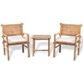 thumbnail image 1 of vidaXL 3 Piece Bistro Set with Cushions Bamboo, 1 of 5