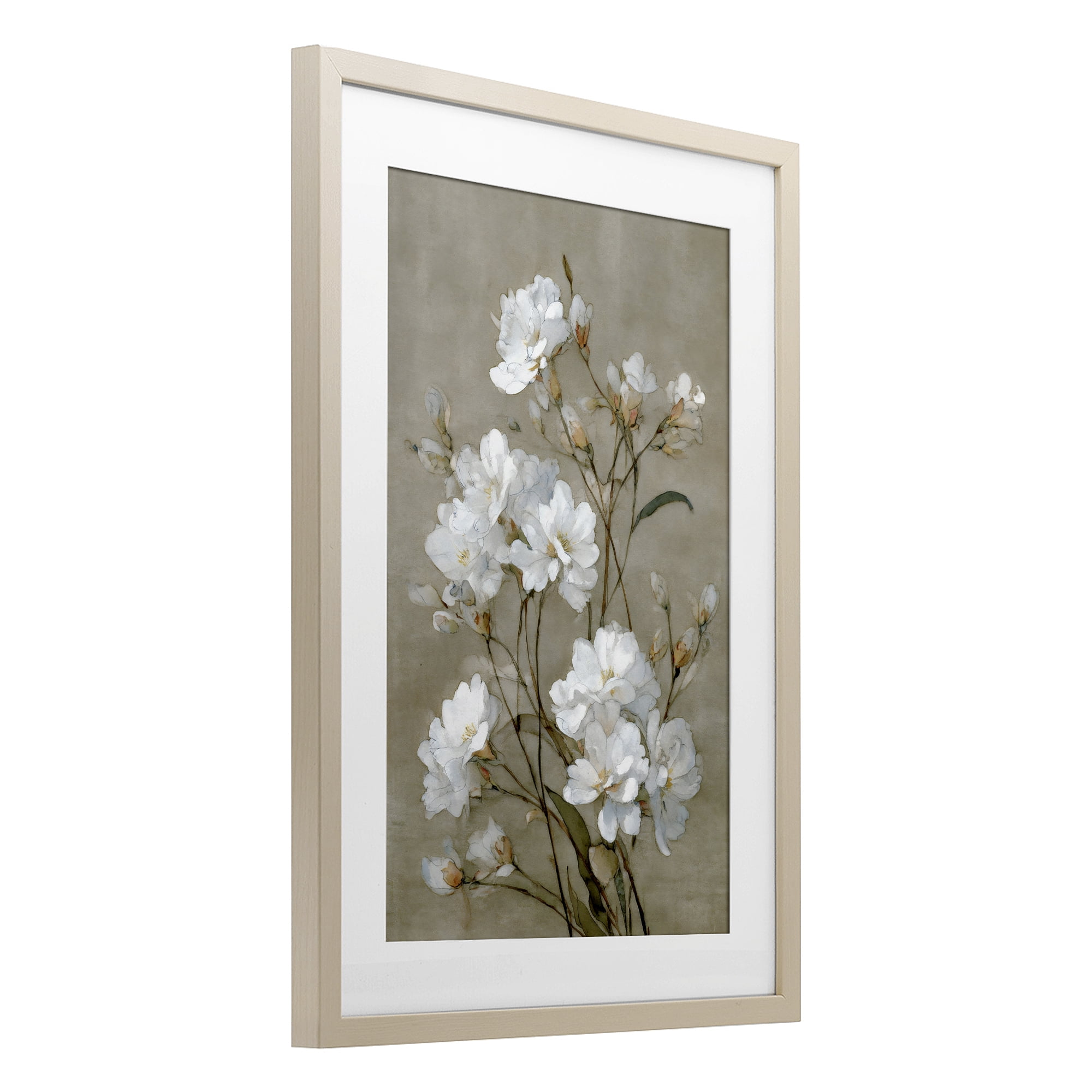 Stupell Industries Aged White Botanical Study Birch Framed Print Under Glass, design by Petal Prints Design