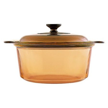 VISIONS 5 Litre Pyroceram Dutch Oven with Glass Cover, Amber, 5L