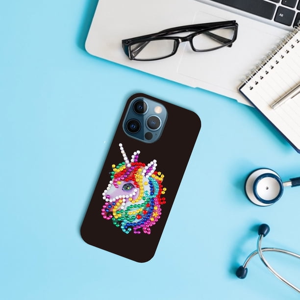 Cuadros Decorativos Funda de teléfono para iPhone 12 Pro Max Resin Rhinestone Diamond Cover (PS0010.10) Likrtyny embutido en tela