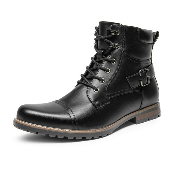 Bruno Marc Men's Motorcycle Combat Boots Casual Zipper Biker Boot, Black, Size 10 M US, PHILLY-3