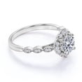 thumbnail image 2 of JeenMata Antique Round Diamond Vintage Halo Engagement Ring in 10K White Gold, 2 of 7