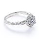 thumbnail image 2 of JeenMata Anillo de Compromiso con Halo de Diamantes Redondos Antiguos en Oro Blanco de 10 K, 2 of 6