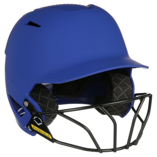 EvoShield XVT Batting Helmet Matte Finish with Facemask, Royal, Intermediate