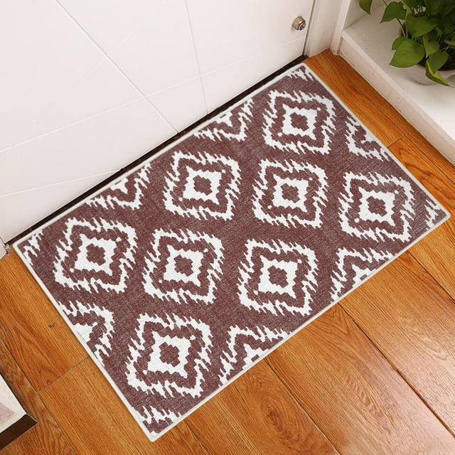 2 x 3 Foot Heavy Duty Low Pile Area Rug - Ultra-Thin Non Slip Area Rug - Washable Cotton Indoor Rug for Front Door Foyer Rug for Entryway