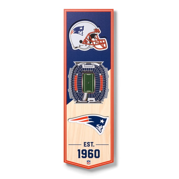 YouTheFan NFL New England Patriots 6'' x 19'' 3D Stadium View Banner