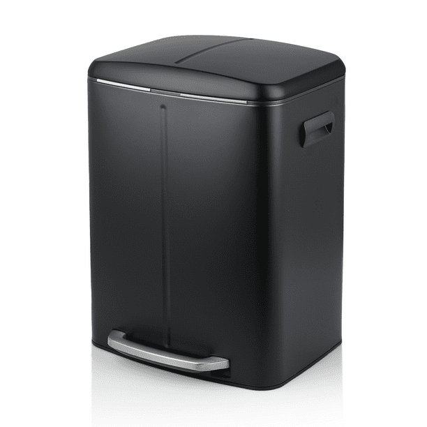 MoNiBloom 10 Gallon Trash Can, Recycle Bin with Dual Compartment