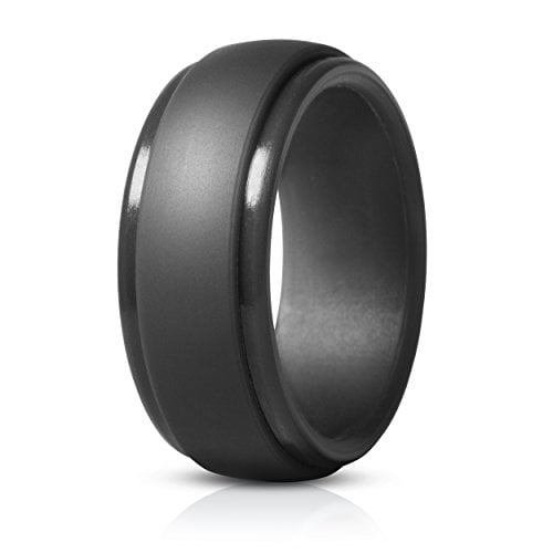 Saco Band Silicone Ring for Men Rubber Wedding Band - 1 Ring (Dark Grey,  9.5-10 (19.8mm)) - Walmart.com