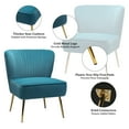 thumbnail image 4 of Velvet Accent Chair Set of 2 Upholstered Adult Side Chairs Gold Leg Home Bedroom Blue, 4 of 10