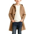 thumbnail image 6 of AHTJRT Hooded Coats for Girls Boys Single Breasted Button Down Trench Coat with Pockets Casual 2026 Fall Winter Spring Windbreaker Khaki 12-13 Years, 6 of 8