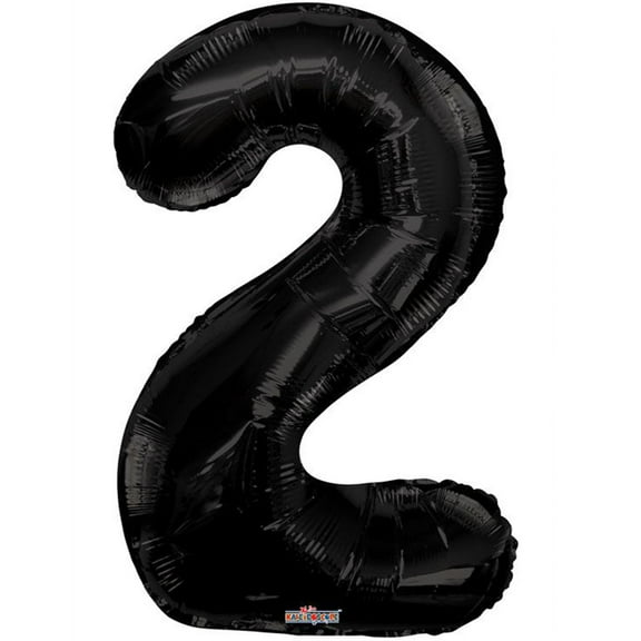 34 inch Kaleidoscope Number 2 - Black Foil Mylar Balloon - Party Supplies Decorations