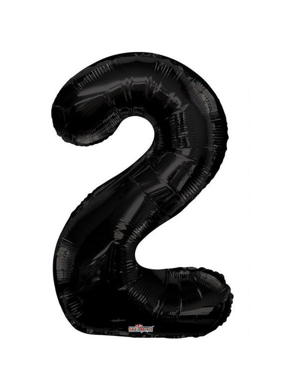 Giant Black Number 2 Foil Balloon 34"