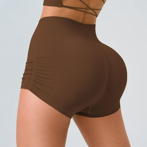 Women's Short Leggings With Pockets Drawstring Under $10 High Waisted Buttocks Lifting Peach Fitness Yoga Pants