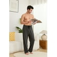 thumbnail image 4 of U2SKIIN Mens Pajama Pants, Soft Lightweight PJ Bottoms with Pockets,(Dark Grey Mel.M), 4 of 5