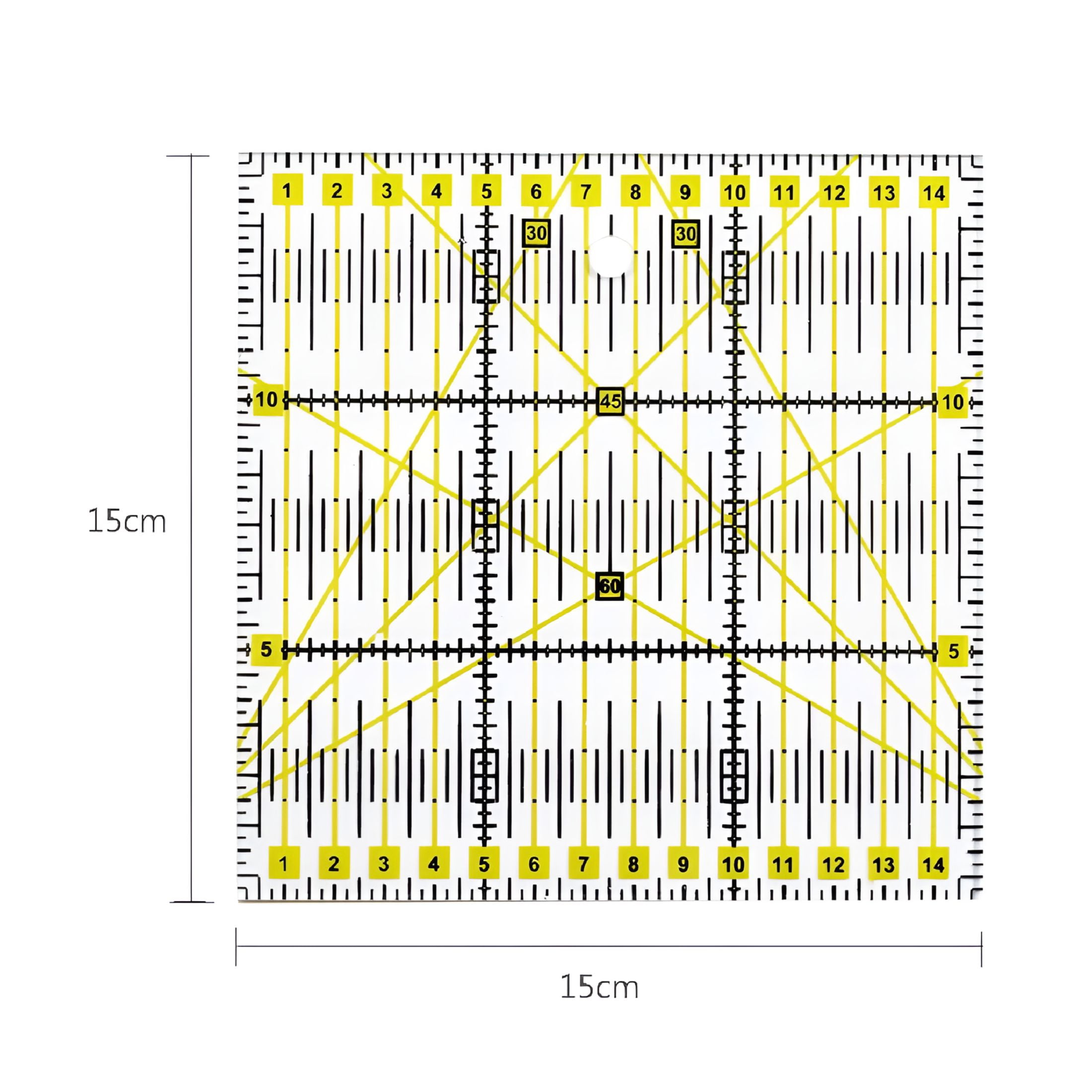 CCOCC Slotted Quilting Ruler Durable Patchwork Ruler Transparent DIY Craft Cutting Ruler Template for Designer Pattern Sewing Ruler,Yellow One Size