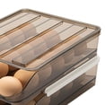 thumbnail image 4 of Organizador de cocina de 2 capas para conservación en el frigorífico, caja de almacenamiento de huevos con ruedas transparente, 4 of 5