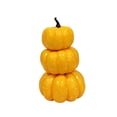 thumbnail image 3 of Halloween Savings 3 Tier Stacked Artificial Orange Pumpkin Decor Fake Resin Pumpkin Stack Tabletop Ornament Fall Halloween Thanksgiving Mantel Tiered Tray Decor Halloween Decorations indoor Outdoor, 3 of 7