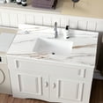 thumbnail image 5 of 43 Inch Bathroom White Marble Vanity Top - Rectangular Sink, 4" Backsplash, Pre-drilled Faucet Hole, Suits 42" W X 21" D Cabinets For Undermount 42"x21", 5 of 7