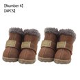 thumbnail image 4 of sweethay 4pcs zapatos para mascotas botas de nieve impermeables cuero de la PU calzado de invierno para mascotas Ropa para mascotas marrón tipo 4, 4 of 6