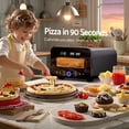 thumbnail image 2 of Advwin Electric Indoor Pizza Oven Countertop, 6 Presets, Heats 840℉, Digital Temperature Control, Black, 2 of 7