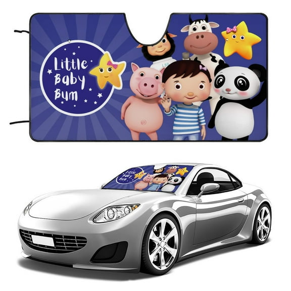 Little Baby Bum-theme Windshield Sun Shade Front Protector Folding Car Sun Visor Blocks Uv Rays Keeps Your Vehicle Cool52in*28in(130cm*70cm)
