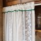 thumbnail image 3 of Nvzi Cortina de gasa de encaje elegante con bordado floral, semitransparente, para cocina, cafetería, con bolsillo para varilla y pompón verde, 1 pieza (59" x 24", color blanco), 3 of 5