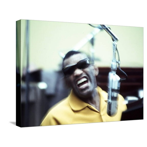 Art.com Ray Charles in the Recording Studio Stretched Canvas Print Wall Art, 24" x 18"
