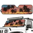 thumbnail image 2 of Uorisanigo Windshield Sun Shade, Hawaiian Palm Tree Shade Heat Shield Sunshade for Jeep, Windshield Cover, Sunshade for 2018-2024 Wrangler JL 1997-2006 Wrangler JT, 1Pc, 2 of 7