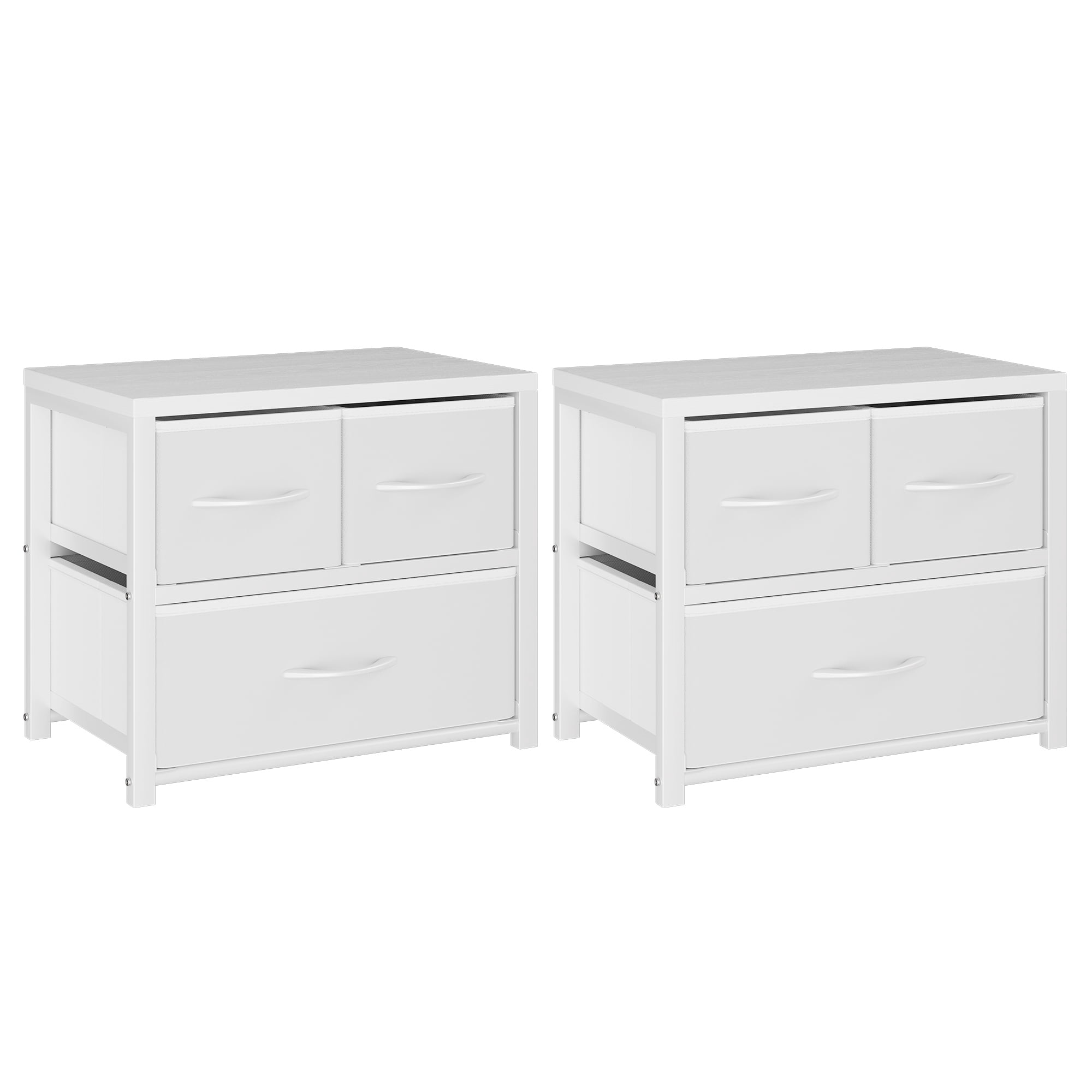 2 Pack Drawers for Closet Organizers and Storage Fabric 2 Drawer Dresser for Bedroom, White
