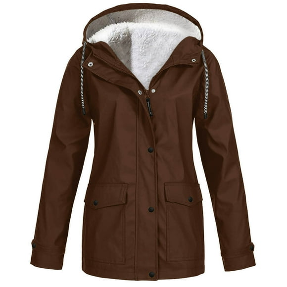 yievot Womens Winter Hooded Parka Coat Thicken Warm Fleece Lined Coat Jacket Overcoat Mid Length Zipper Outerwear