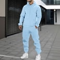 thumbnail image 2 of JAJAHO Mens Hoodies Tracksuits Casual Athletic Wear Long Sleeve Pocket Sweatshirt Ankle-Tied Sweatpants Joggers 2 Piece Sweatsuits Versatile Outfit, 2 of 4