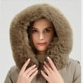 thumbnail image 3 of Fnooota Womens Parkas with Hood, Warm Mid-length Full Zip Drawstring Winter Coats for Women Khaki Size XL, 3 of 8