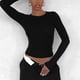thumbnail image 2 of Camiseta ajustada Nikou Top de mujer cuello redondo manga larga, 2 of 7