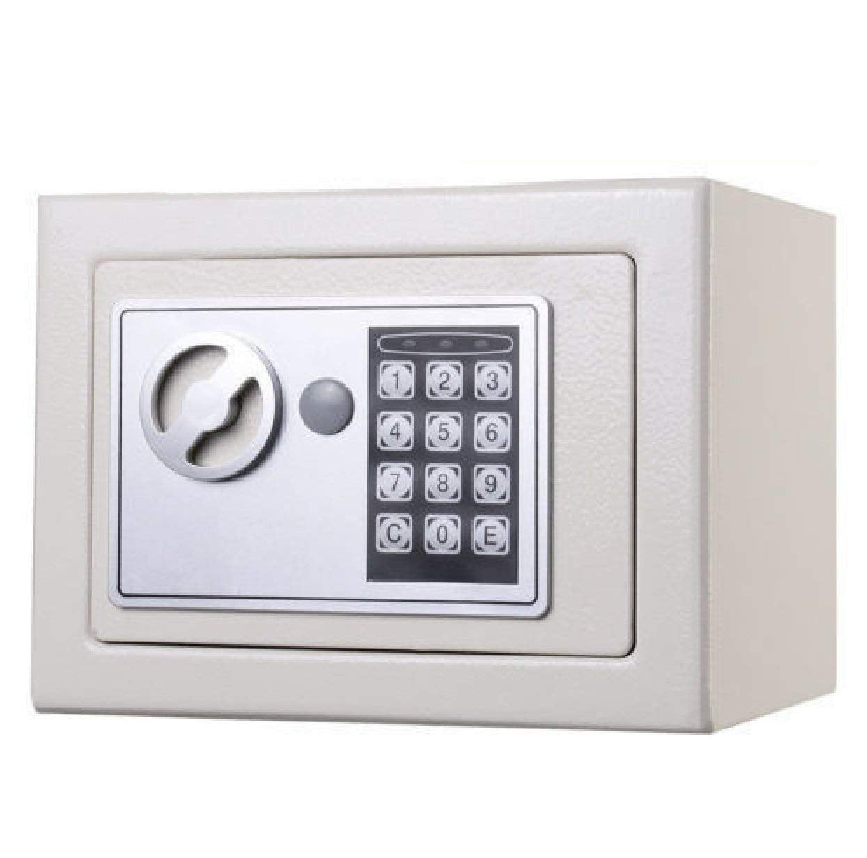 New Small White Digital Electronic Safe Box Keypad Lock Home Office Hotel Gun US 