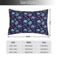 thumbnail image 2 of Salouo Flower Blue Skull Pattern Pillow Cases,1PC Pillow Covers with Envelope Closure Decorative Pillow Case for Bed Couch,Pillows Not Included-20"x30", 2 of 6