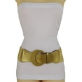 thumbnail image 2 of Women Gold Color Wide Elastic Band Fashion Belt Hip Waist Big Buckle M L, 2 of 6