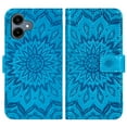 thumbnail image 5 of Asuwish Compatible with Samsung Galaxy A06 Wallet Phone Case and Tempered Glass Screen Protector Flip Credit Card Holder Stand Mandala Flower Cell Cover for SAM A06 60A Women Men Blue, 5 of 8