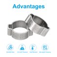 thumbnail image 4 of Uxcell 30 Pack 13-15mm Double Ear Hose Clamp, 304 Stainless Steel O Clip Crimp Rings, 4 of 7