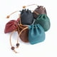 thumbnail image 4 of Xiao Hua Mini monedero de cuero con cordón, unisex, verde, 1 unidad, 4 of 5