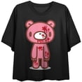 thumbnail image 5 of Gloomy Bear Dripping Heart Crew Neck Short Sleeve Women's Black Crop Top, 5 of 7