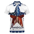 thumbnail image 4 of 4th of July Independence Day Men Zipper T-shirt Summer Casual Short Sleeve T-shirt Top, 4 of 7