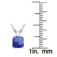 thumbnail image 3 of Sterling Silver with Square Shape Natural Tanzanite Pendant with 18" Chain for Women, 3 of 4