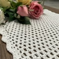 thumbnail image 4 of Small White Crochet Cotton Tablecloth Doilies Table Cover Protector Rectangle Nightstand Dresser for Bedroom, 4 of 6