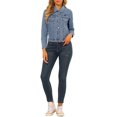 thumbnail image 2 of Allegra K Women's Removable Hood Trucker  Button up Denim Jacket, 2 of 6